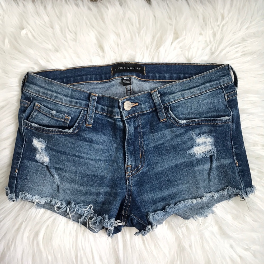 Women’s Mid-Rise Distressed Cutoff Shorts